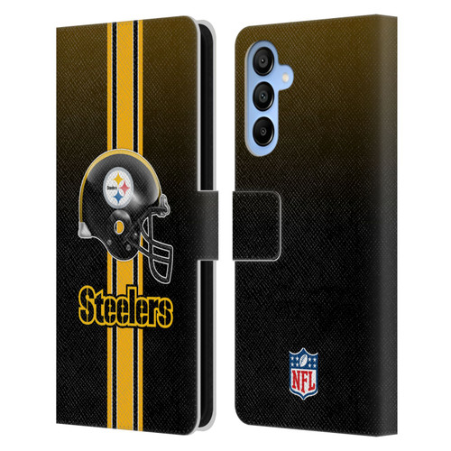 NFL Pittsburgh Steelers Logo Helmet Leather Book Wallet Case Cover For Samsung Galaxy A16 5G