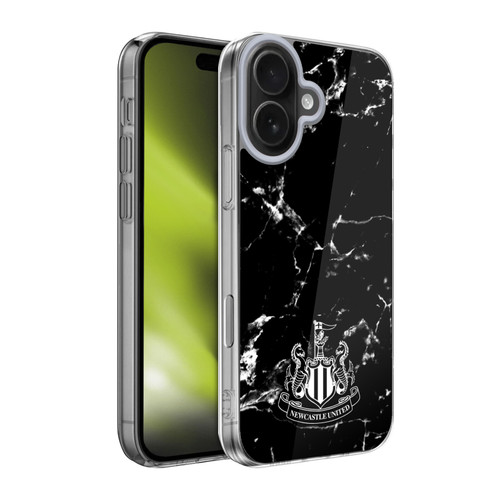 Newcastle United Football Club Crest Black Marble Soft Gel Case for Apple iPhone 17