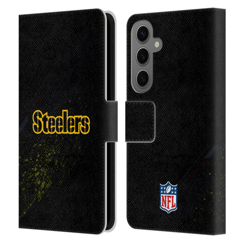 NFL Pittsburgh Steelers Logo Blur Leather Book Wallet Case Cover For Samsung Galaxy S25