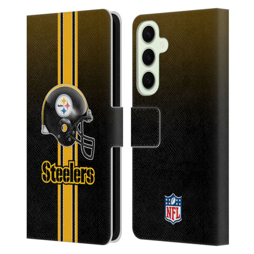 NFL Pittsburgh Steelers Logo Helmet Leather Book Wallet Case Cover For Samsung Galaxy S25+