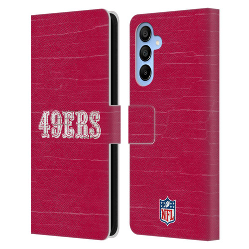 NFL San Francisco 49Ers Logo Distressed Look Leather Book Wallet Case Cover For Samsung Galaxy A16 5G
