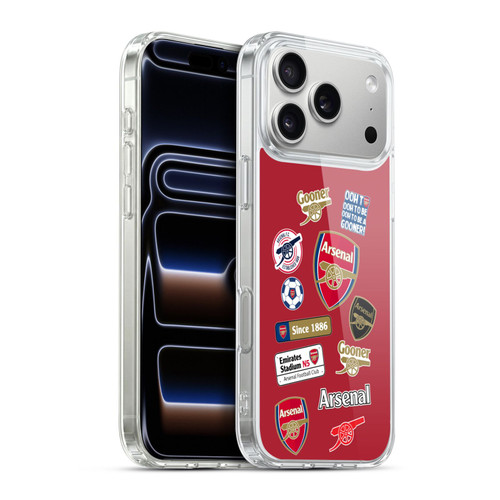 Arsenal FC Logos Collage Soft Gel Case for Apple iPhone 17 Pro Max