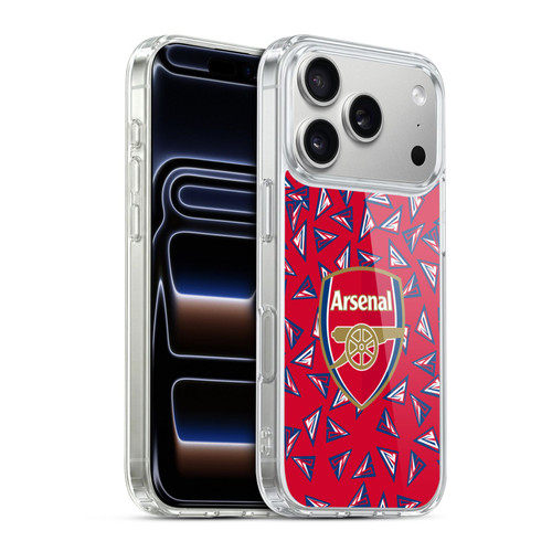 Arsenal FC Logos Geometric Pattern Soft Gel Case for Apple iPhone 17 Pro