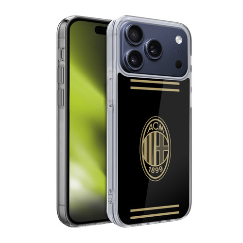 AC Milan Crest Black And Gold Soft Gel Case for Apple iPhone 17 Pro