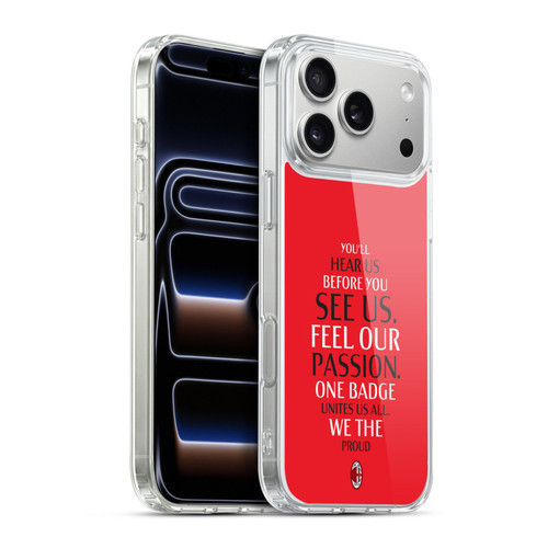 AC Milan Art Typography Soft Gel Case for Apple iPhone 17 Pro Max