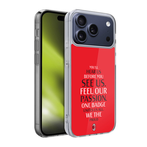 AC Milan Art Typography Soft Gel Case for Apple iPhone 17 Pro