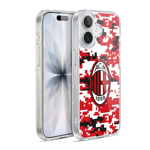 AC Milan Crest Patterns Digital Camouflage Soft Gel Case for Apple iPhone 17