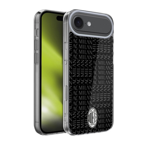 AC Milan Crest Patterns Black And Grey Soft Gel Case for Apple iPhone 17 Air