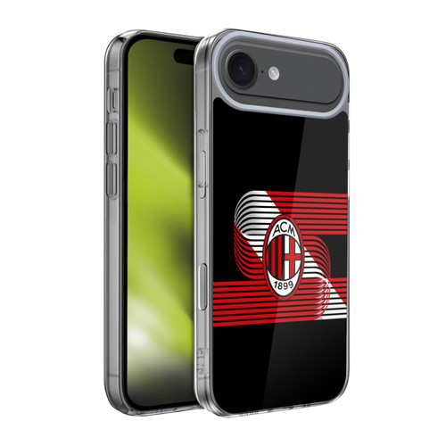 AC Milan Crest Patterns Diagonal Soft Gel Case for Apple iPhone 17 Air