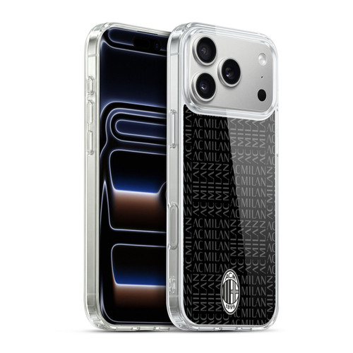 AC Milan Crest Patterns Black And Grey Soft Gel Case for Apple iPhone 17 Pro Max