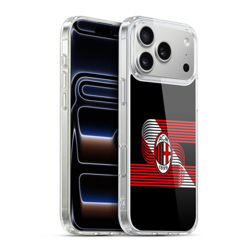 AC Milan Crest Patterns Diagonal Soft Gel Case for Apple iPhone 17 Pro Max