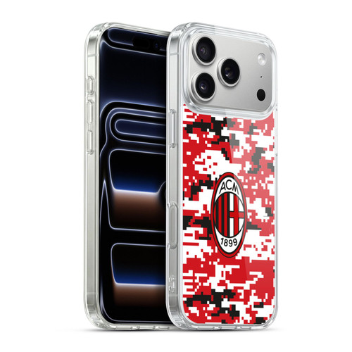 AC Milan Crest Patterns Digital Camouflage Soft Gel Case for Apple iPhone 17 Pro Max