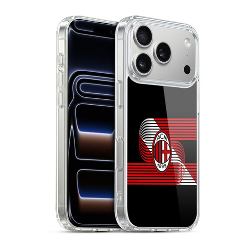 AC Milan Crest Patterns Diagonal Soft Gel Case for Apple iPhone 17 Pro