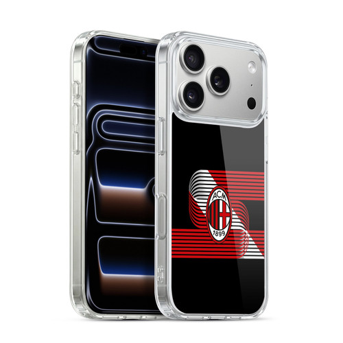 AC Milan Crest Patterns Diagonal Soft Gel Case for Apple iPhone 17 Pro