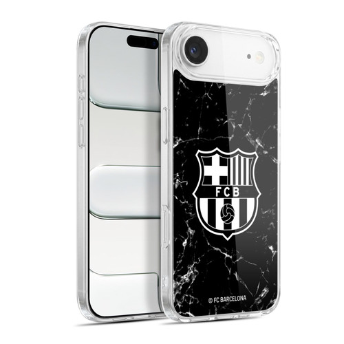 FC Barcelona Crest Patterns Black Marble Soft Gel Case for Apple iPhone 17 Air