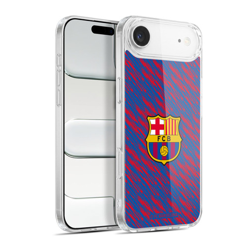 FC Barcelona Crest Patterns Glitch Soft Gel Case for Apple iPhone 17 Air