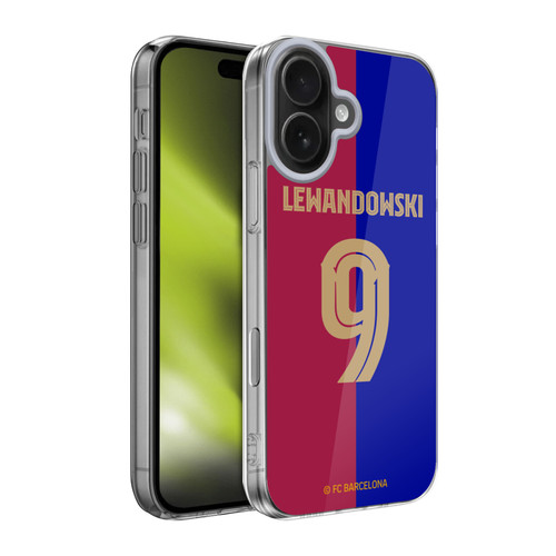 FC Barcelona 2024/25 Players Home Kit Robert Lewandowski Soft Gel Case for Apple iPhone 17