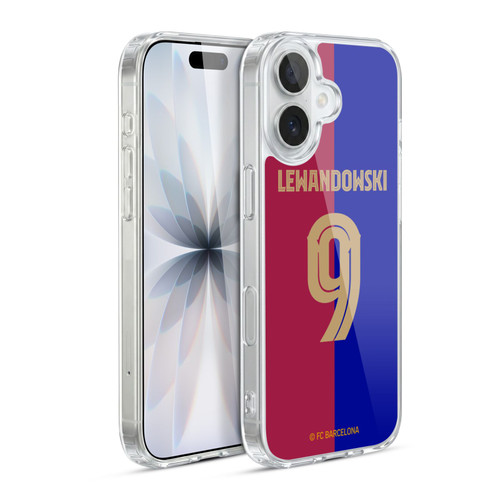 FC Barcelona 2024/25 Players Home Kit Robert Lewandowski Soft Gel Case for Apple iPhone 17