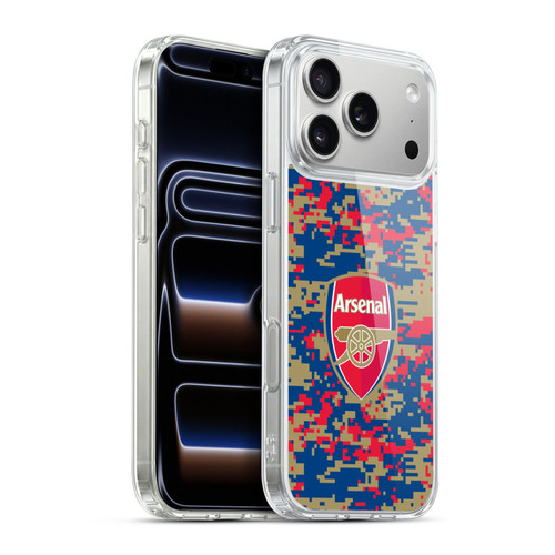 Arsenal FC Crest Patterns Digital Camouflage Soft Gel Case for Apple iPhone 17 Pro Max