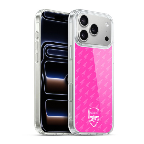 Arsenal FC Crest Patterns Pink Soft Gel Case for Apple iPhone 17 Pro Max