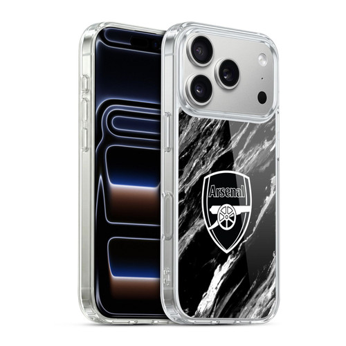 Arsenal FC Crest Patterns Marble Soft Gel Case for Apple iPhone 17 Pro