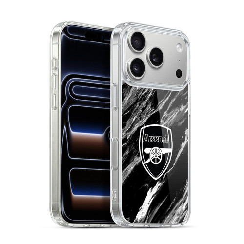 Arsenal FC Crest Patterns Marble Soft Gel Case for Apple iPhone 17 Pro
