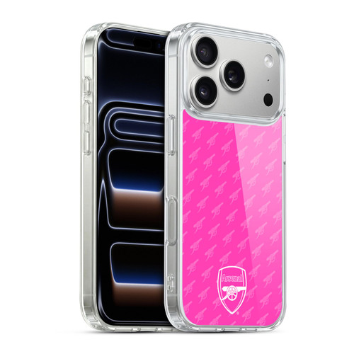 Arsenal FC Crest Patterns Pink Soft Gel Case for Apple iPhone 17 Pro