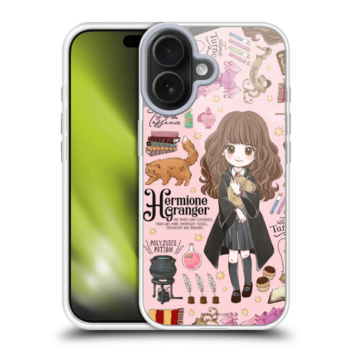 Harry Potter Deathly Hallows XXXVII Hermione Pattern Soft Gel Case for Apple iPhone 17