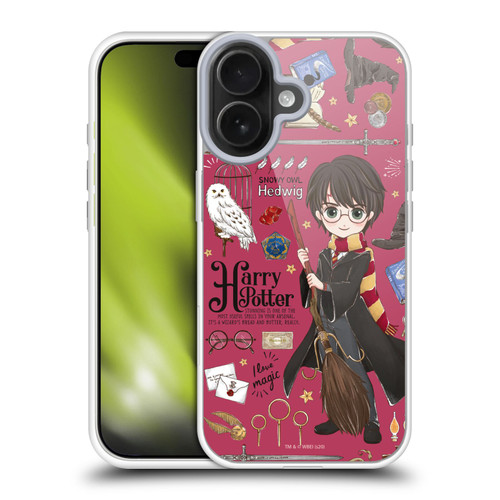 Harry Potter Deathly Hallows XXXVII Harry Pattern Soft Gel Case for Apple iPhone 17