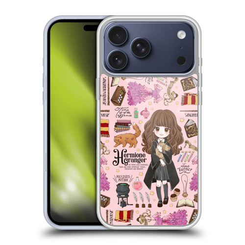 Harry Potter Deathly Hallows XXXVII Hermione Pattern Soft Gel Case for Apple iPhone 17 Pro Max