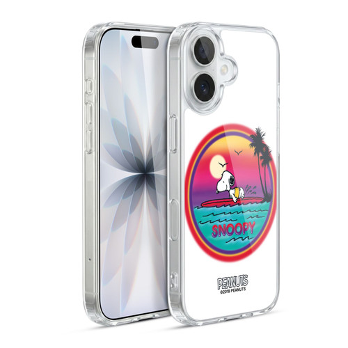 Peanuts Snoopy Boardwalk Airbrush Beach Surf Soft Gel Case for Apple iPhone 17