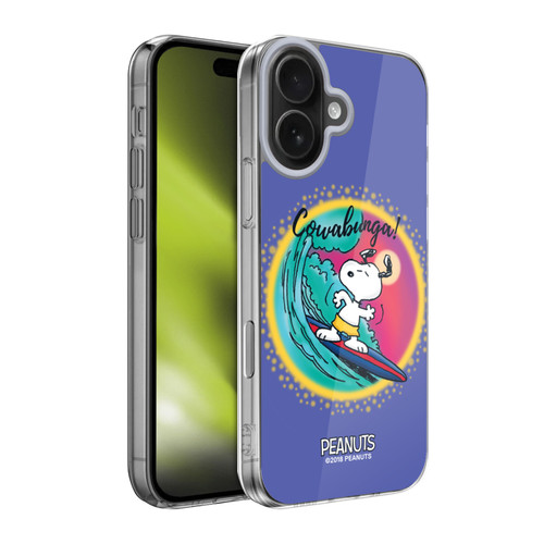 Peanuts Snoopy Boardwalk Airbrush Cowabunga Surf Soft Gel Case for Apple iPhone 17