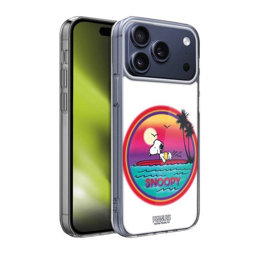 Peanuts Snoopy Boardwalk Airbrush Beach Surf Soft Gel Case for Apple iPhone 17 Pro Max