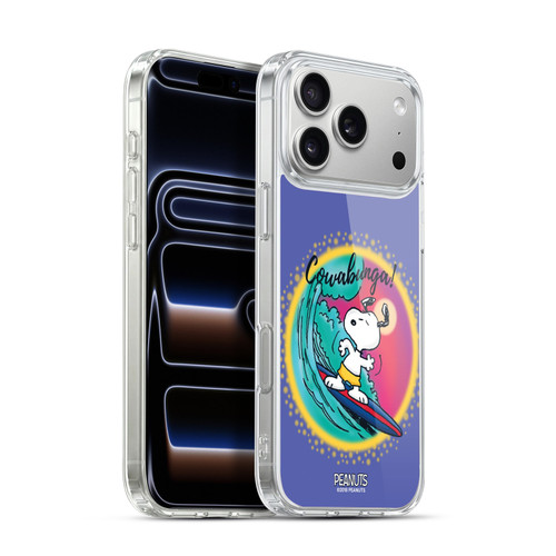 Peanuts Snoopy Boardwalk Airbrush Cowabunga Surf Soft Gel Case for Apple iPhone 17 Pro Max