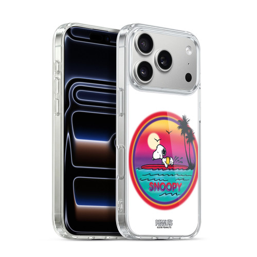 Peanuts Snoopy Boardwalk Airbrush Beach Surf Soft Gel Case for Apple iPhone 17 Pro