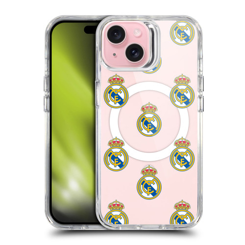 Real Madrid CF Logo Icon Pattern SHOCKPROOF BUMPER CASE COMPATIBLE WITH  & MAGSAFE Apple iPhone 15