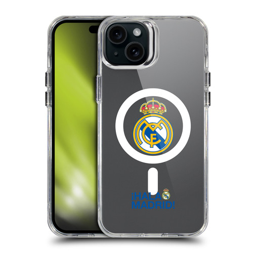 Real Madrid CF Logo Icon Hala Madrid SHOCKPROOF BUMPER CASE COMPATIBLE WITH  & MAGSAFE Apple iPhone 15 Plus