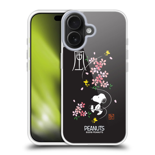 Peanuts Oriental Snoopy Cherry Blossoms Soft Gel Case for Apple iPhone 17