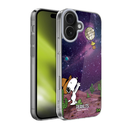 Peanuts Snoopy Space Cowboy Nebula Balloon Woodstock Soft Gel Case for Apple iPhone 17