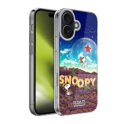 Peanuts Snoopy Space Cowboy Nebula Fly Balloon Soft Gel Case for Apple iPhone 17