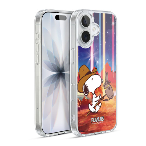 Peanuts Snoopy Space Cowboy Nebula Horse Riding Soft Gel Case for Apple iPhone 17
