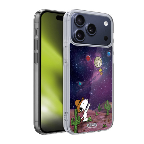 Peanuts Snoopy Space Cowboy Nebula Balloon Woodstock Soft Gel Case for Apple iPhone 17 Pro