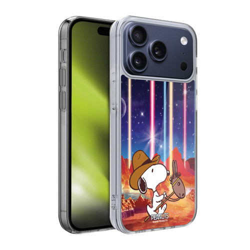 Peanuts Snoopy Space Cowboy Nebula Horse Riding Soft Gel Case for Apple iPhone 17 Pro