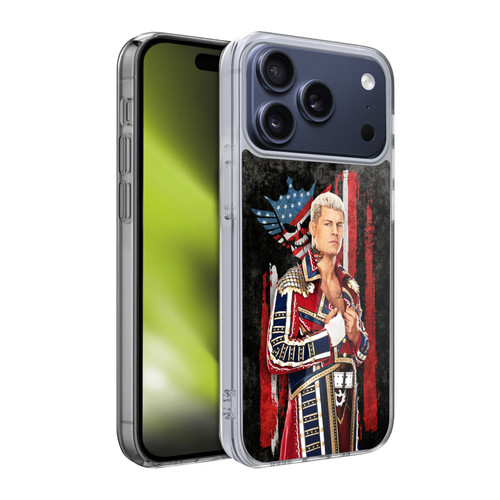WWE Cody Rhodes American Nightmare Flag Soft Gel Case for Apple iPhone 17 Pro
