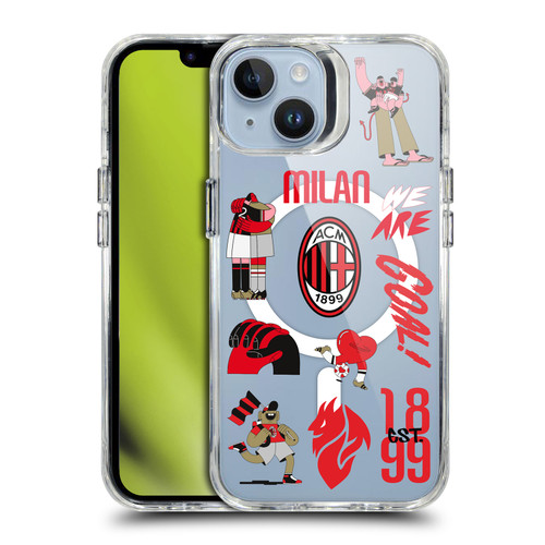 AC Milan Logo Icon Icons SHOCKPROOF BUMPER CASE COMPATIBLE WITH Apple iPhone 14 & MAGSAFE