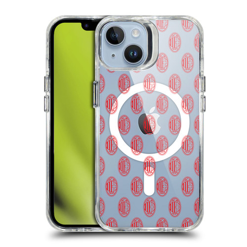 AC Milan Logo Icon Crest Pattern SHOCKPROOF BUMPER CASE COMPATIBLE WITH Apple iPhone 14 & MAGSAFE