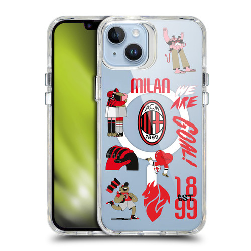 AC Milan Logo Icon Icons SHOCKPROOF BUMPER CASE COMPATIBLE WITH  & MAGSAFE Apple iPhone 14 Plus