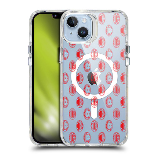 AC Milan Logo Icon Crest Pattern SHOCKPROOF BUMPER CASE COMPATIBLE WITH Apple iPhone 14 Plus & MAGSAFE