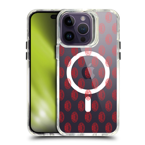 AC Milan Logo Icon Crest Pattern SHOCKPROOF BUMPER CASE COMPATIBLE WITH  & MAGSAFE Apple iPhone 14 Pro Max
