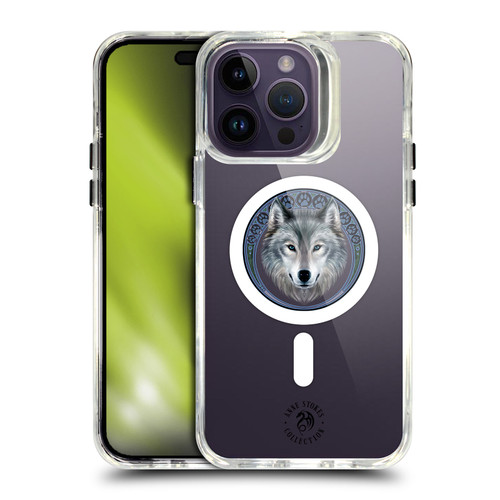 Anne Stokes Mixed Fantasy Art Wolf Head SHOCKPROOF BUMPER CASE COMPATIBLE WITH Apple iPhone 14 Pro Max & MAGSAFE
